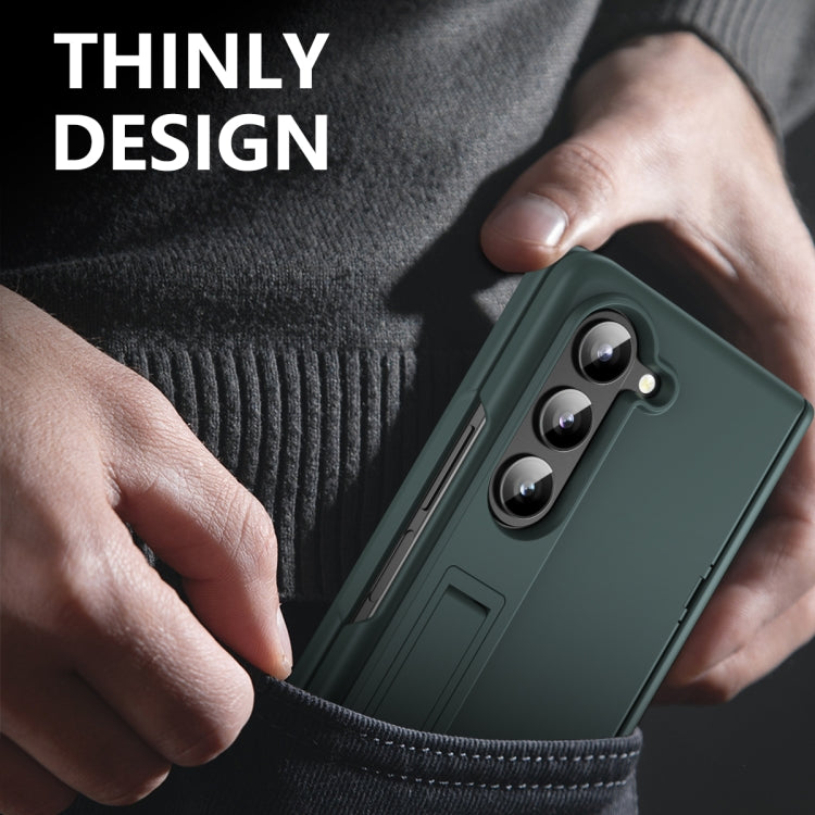 For Samsung Galaxy Z Fold5 5G All-inclusive Shockproof Phone Case with Holder(Green) - Galaxy Z Fold5 Cases by buy2fix | Online Shopping UK | buy2fix