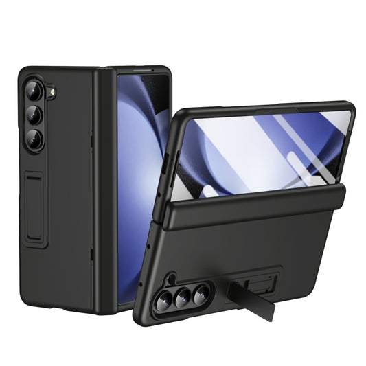 For Samsung Galaxy Z Fold5 5G All-inclusive Shockproof Phone Case with Holder(Black) - Galaxy Z Fold5 Cases by buy2fix | Online Shopping UK | buy2fix