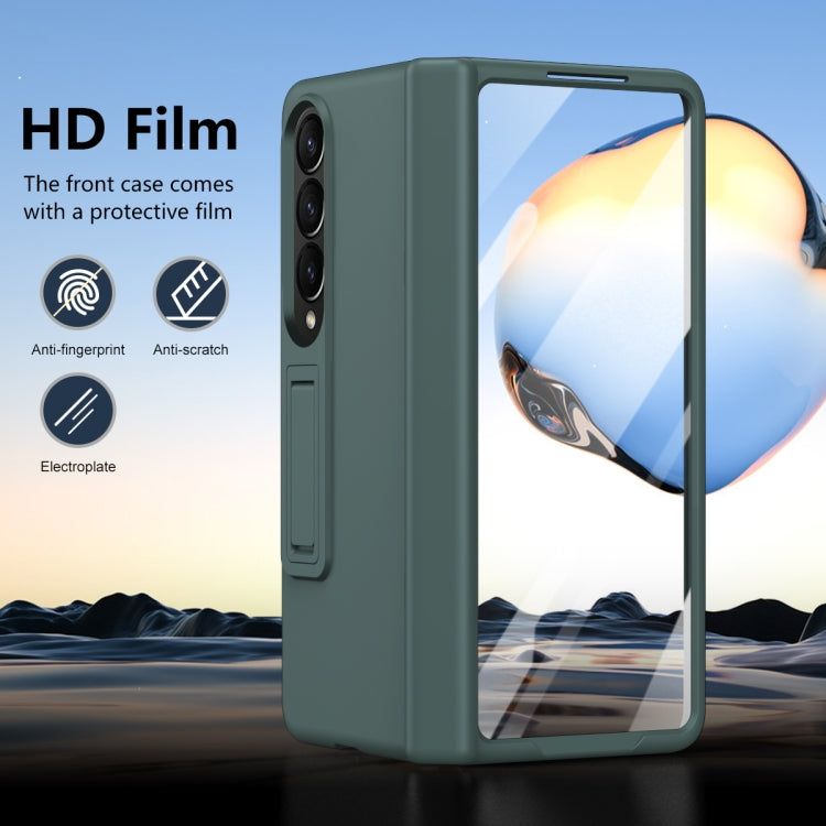 For Samsung Galaxy Z Fold4 All-inclusive Shockproof Phone Case with Holder(Green) - Galaxy Z Fold4 5G Cases by buy2fix | Online Shopping UK | buy2fix