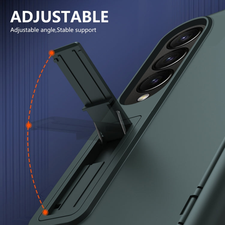 For Samsung Galaxy Z Fold4 All-inclusive Shockproof Phone Case with Holder(Green) - Galaxy Z Fold4 5G Cases by buy2fix | Online Shopping UK | buy2fix