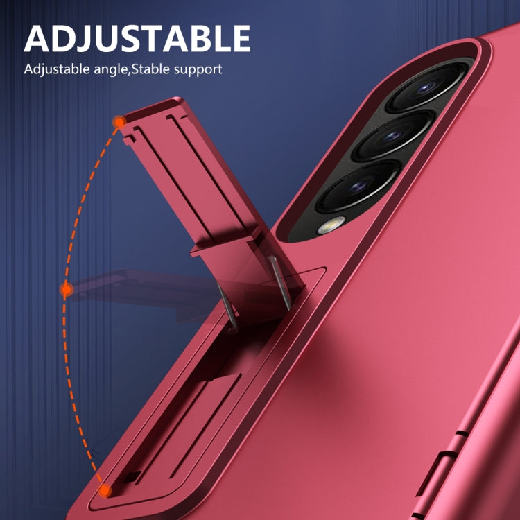 For Samsung Galaxy Z Fold4 All-inclusive Shockproof Phone Case with Holder(Red) - Galaxy Z Fold4 5G Cases by buy2fix | Online Shopping UK | buy2fix