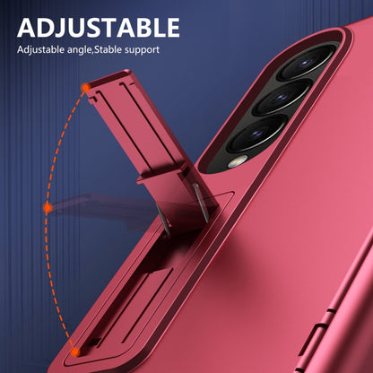 For Samsung Galaxy Z Fold4 All-inclusive Shockproof Phone Case with Holder(Red) - Galaxy Z Fold4 5G Cases by buy2fix | Online Shopping UK | buy2fix