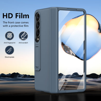 For Samsung Galaxy Z Fold4 All-inclusive Shockproof Phone Case with Holder(Grey) - Galaxy Z Fold4 5G Cases by buy2fix | Online Shopping UK | buy2fix