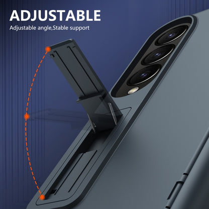 For Samsung Galaxy Z Fold4 All-inclusive Shockproof Phone Case with Holder(Grey) - Galaxy Z Fold4 5G Cases by buy2fix | Online Shopping UK | buy2fix