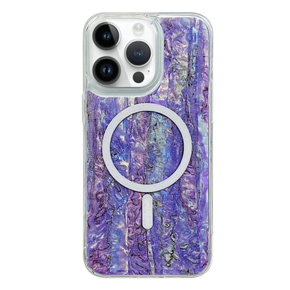 For iPhone 14 Pro Max Shell Texture Multicolor MagSafe TPU Phone Case(Purple) - iPhone 14 Pro Max Cases by buy2fix | Online Shopping UK | buy2fix