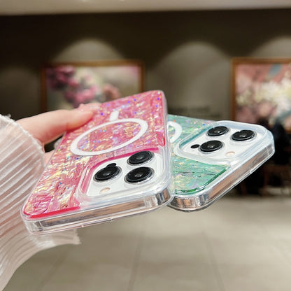 For iPhone 11 Shell Texture Multicolor MagSafe TPU Phone Case(Sky Blue) by buy2fix