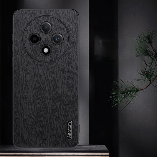 For OPPO A3 Pro China Tree Bark Leather Shockproof Phone Case(Black) by buy2fix