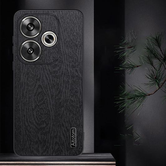 For Xiaomi Redmi Turbo 3 Tree Bark Leather Shockproof Phone Case(Black) by buy2fix