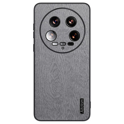 For Xiaomi 14 Ultra Tree Bark Leather Shockproof Phone Case(Grey) - 14 Ultra Cases by buy2fix | Online Shopping UK | buy2fix