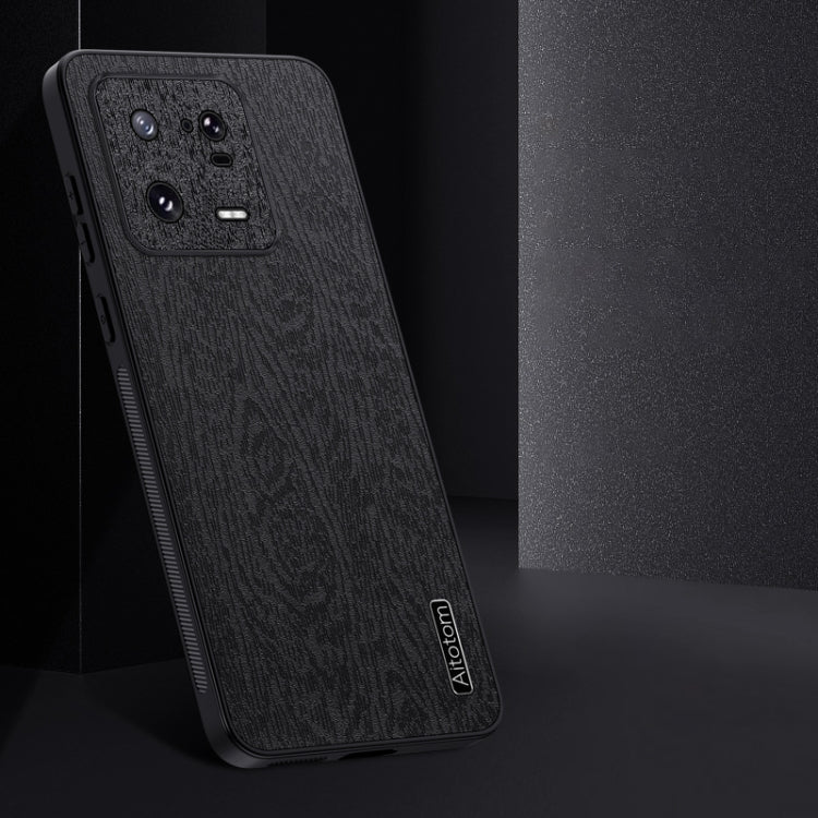 For Xiaomi 13 Pro Tree Bark Leather Shockproof Phone Case(Black) - 13 Pro Cases by buy2fix | Online Shopping UK | buy2fix