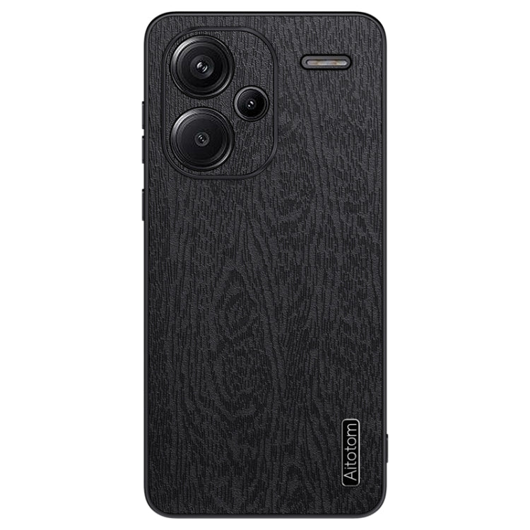 For Xiaomi Redmi Note 13 Pro+ Tree Bark Leather Shockproof Phone Case(Black) - Note 13 Pro+ Cases by buy2fix | Online Shopping UK | buy2fix