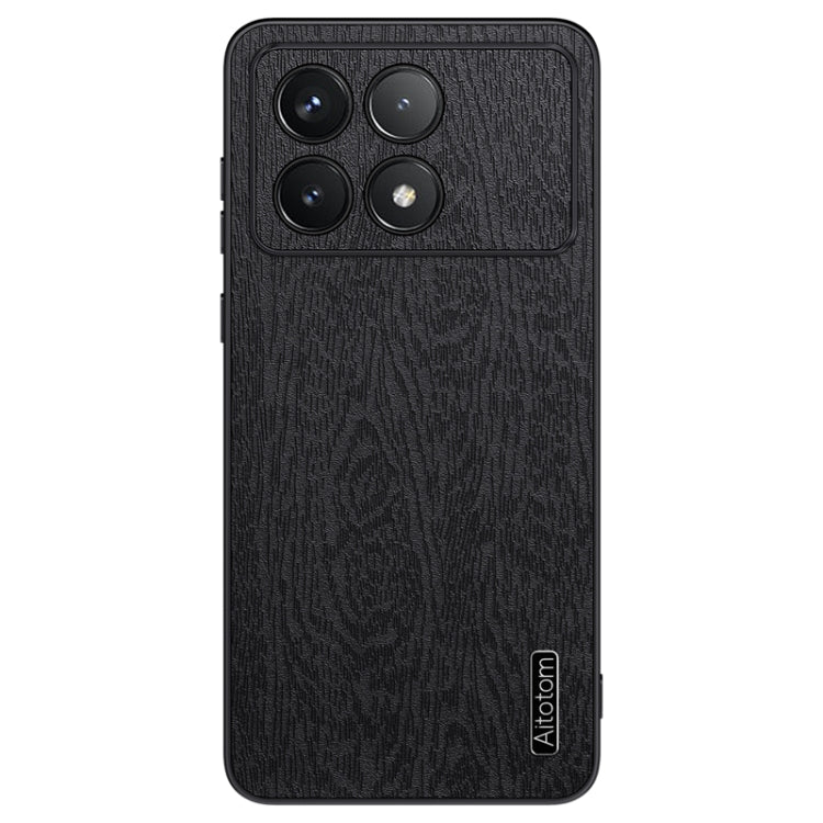 For Xiaomi Redmi K70 Tree Bark Leather Shockproof Phone Case(Black) - K70 Cases by buy2fix | Online Shopping UK | buy2fix