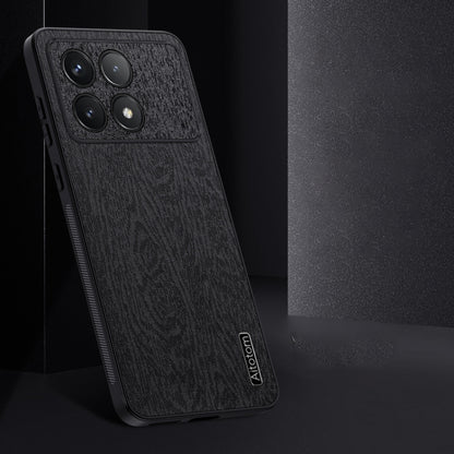 For Xiaomi Redmi K70 Tree Bark Leather Shockproof Phone Case(Black) - K70 Cases by buy2fix | Online Shopping UK | buy2fix