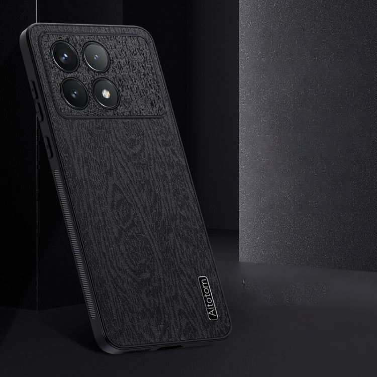 For Xiaomi Redmi K70 Tree Bark Leather Shockproof Phone Case(Grey) - K70 Cases by buy2fix | Online Shopping UK | buy2fix