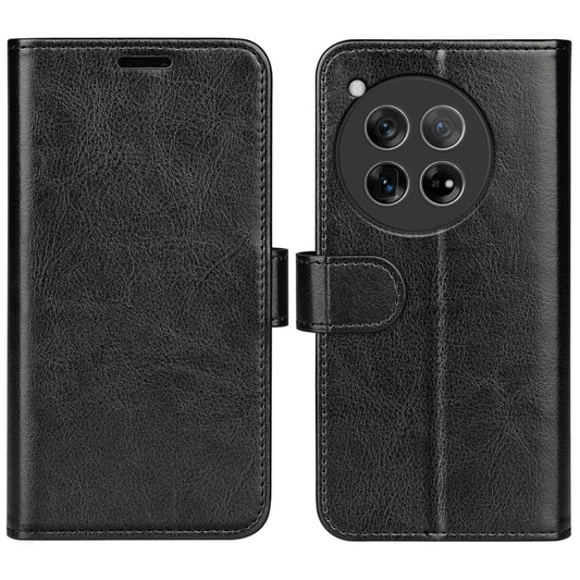 For OnePlus 12 R64 Texture Horizontal Flip Leather Phone Case(Black) - OnePlus Cases by buy2fix | Online Shopping UK | buy2fix