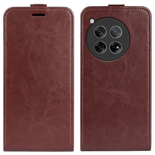 For OnePlus 12 R64 Texture Single Vertical Flip Leather Phone Case(Brown) - OnePlus Cases by buy2fix | Online Shopping UK | buy2fix