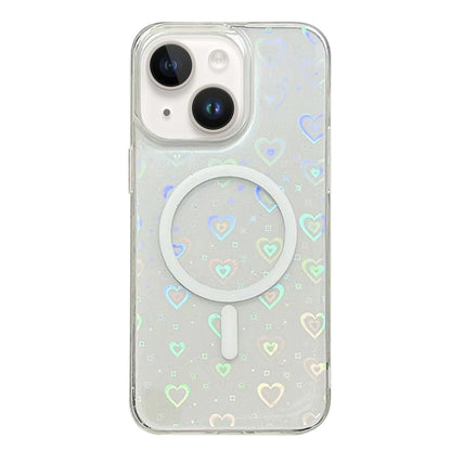 For iPhone 14 Plus Laser Love MagSafe TPU Phone Case(Transparent) - iPhone 14 Plus Cases by buy2fix | Online Shopping UK | buy2fix
