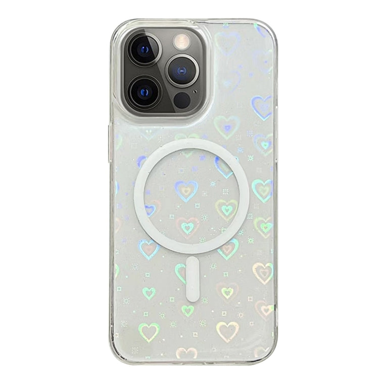 For iPhone 12 Pro Laser Love MagSafe TPU Phone Case(Transparent) by buy2fix
