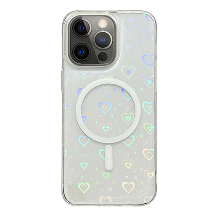 For iPhone 12 Pro Laser Love MagSafe TPU Phone Case(Transparent) by buy2fix