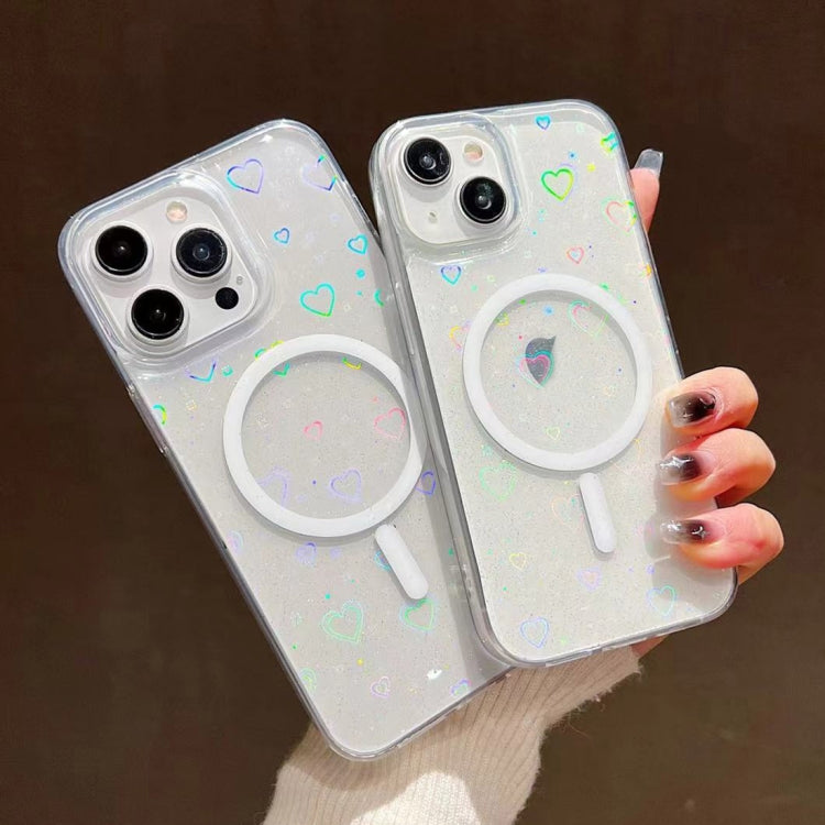 For iPhone 12 Pro Laser Love MagSafe TPU Phone Case(Transparent) by buy2fix