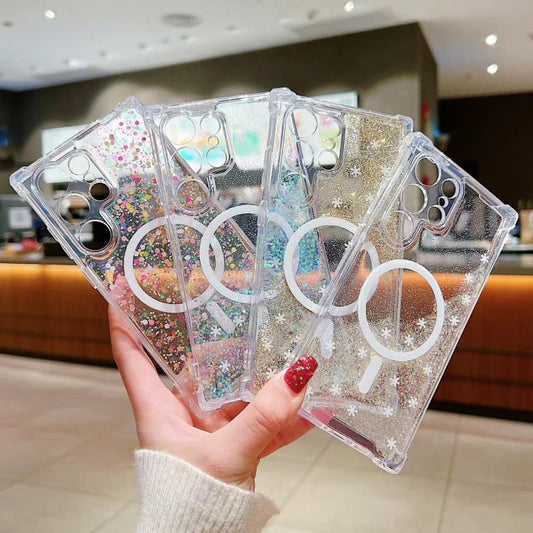 For Samsung Galaxy S24 Ultra 5G Explosive Flash Gradient MagSafe TPU Phone Case(Cold Blue) by buy2fix