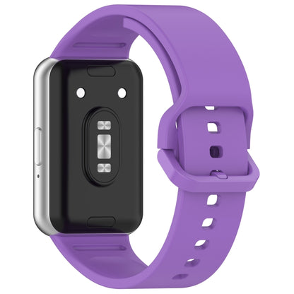 For Samsung Galaxy Fit 3 Solid Color Colorful Buckle Silicone Watch Band(Purple) - Watch Bands by buy2fix | Online Shopping UK | buy2fix