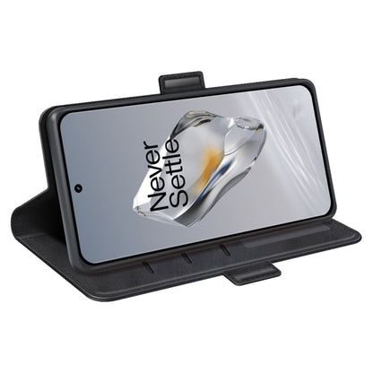 For OnePlus 12 Dual-side Magnetic Buckle Horizontal Flip Leather Phone Case(Black) by buy2fix