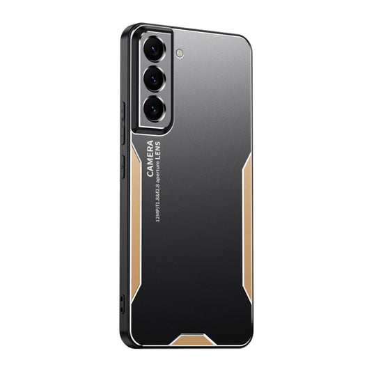 For Galaxy S22+ 5G Blade Series TPU Hybrid Metal Phone Case(Gold)
