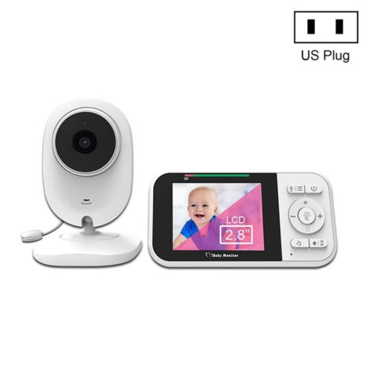 Temperature Detection 2 Way Voice Baby Security Video Camera 2.8-inch LCD Baby Monitor(US Plug) - Baby Monitor by buy2fix | Online Shopping UK | buy2fix