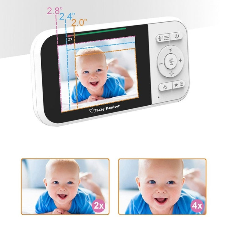 Temperature Detection 2 Way Voice Baby Security Video Camera 2.8-inch LCD Baby Monitor(UK Plug) - Baby Monitor by buy2fix | Online Shopping UK | buy2fix