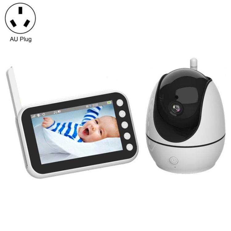 ABM200 Support Two-Way Voice Temperature Display 4.5-inch Video Baby Monitor Music Player(AU Plug) by buy2fix