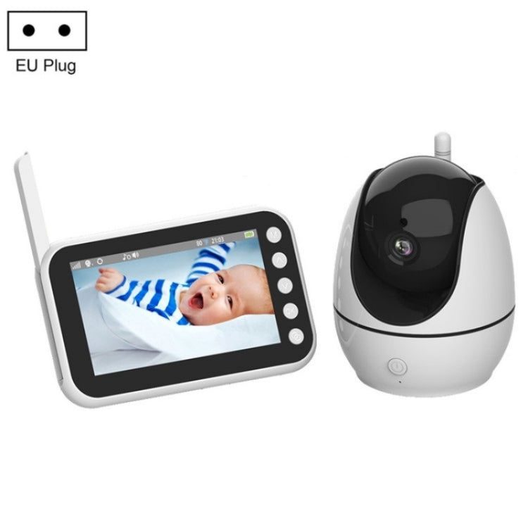 ABM200 Support Two-Way Voice Temperature Display 4.5-inch Video Baby Monitor Music Player(EU Plug) by buy2fix