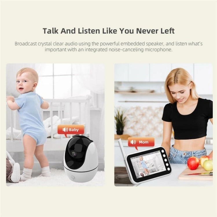 ABM200 Support Two-Way Voice Temperature Display 4.5-inch Video Baby Monitor Music Player(AU Plug) by buy2fix