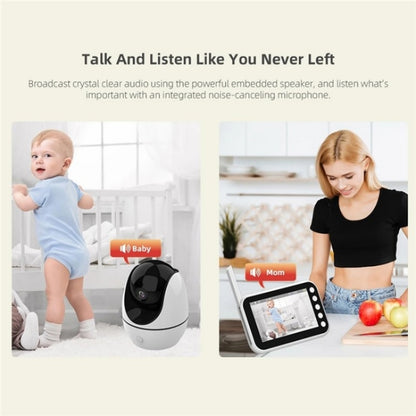 ABM200 Support Two-Way Voice Temperature Display 4.5-inch Video Baby Monitor Music Player(EU Plug) by buy2fix