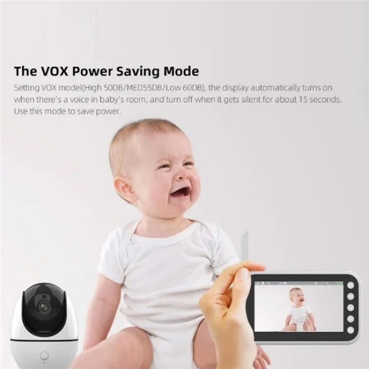 ABM200 Support Two-Way Voice Temperature Display 4.5-inch Video Baby Monitor Music Player(US Plug) by buy2fix
