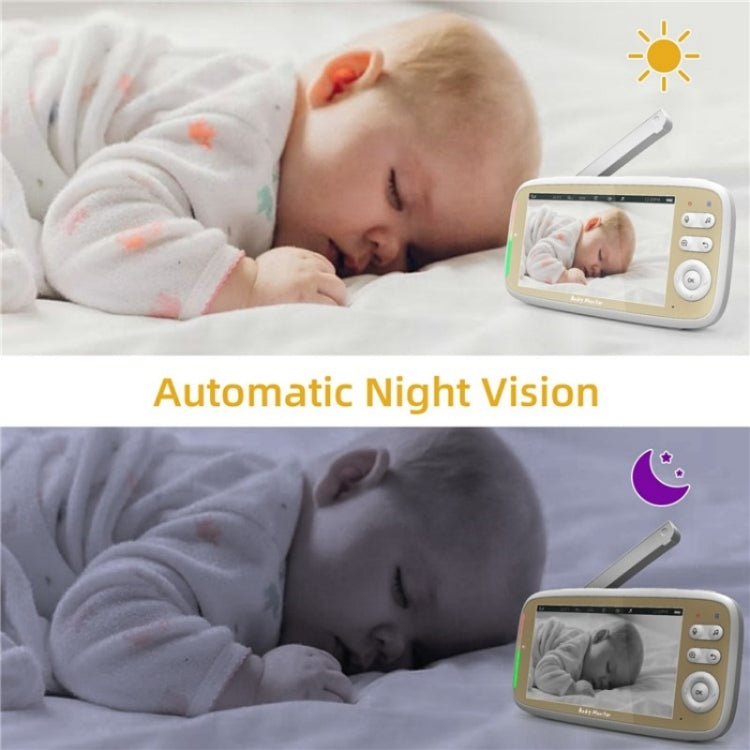 VB803 Built-in Lullabies PTZ Rotation HD Baby Security Camera 5-inch Baby Monitor(UK Plug) - Baby Monitor by buy2fix | Online Shopping UK | buy2fix