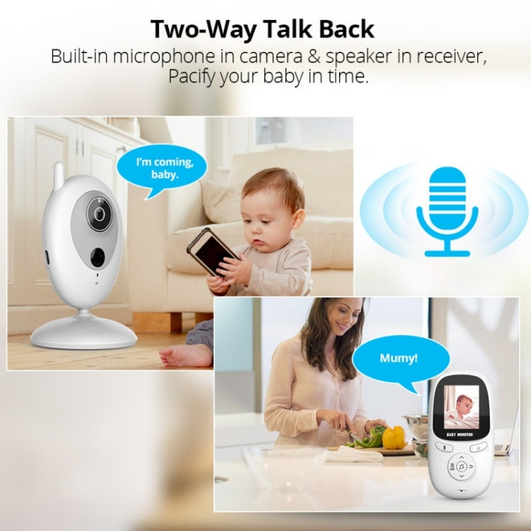 R306 Room Temperature Monitor Intercom Camera 2.0-inch Night Vision Wireless Baby Monitor(EU Plug) - Baby Monitor by buy2fix | Online Shopping UK | buy2fix