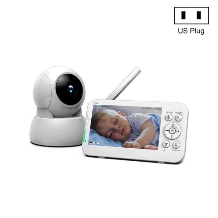 Infrared Night Vision Two-way Intercom Baby Monitor 5-inch Wireless Digital Monitor(US Plug) by buy2fix