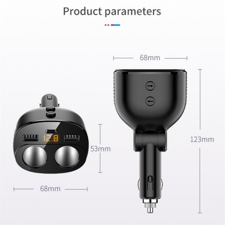 C06Q Dual USB + Type-C Cigarette Lighter PD 18W / QC3.0 Fast Charging Car Charger - Car Charger by buy2fix | Online Shopping UK | buy2fix