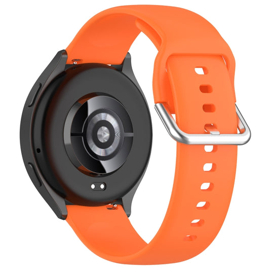 For Xiaomi Watch 2 Solid Color Metal Silver Buckle Silicone Watch Band, Size: L(Orange) by buy2fix