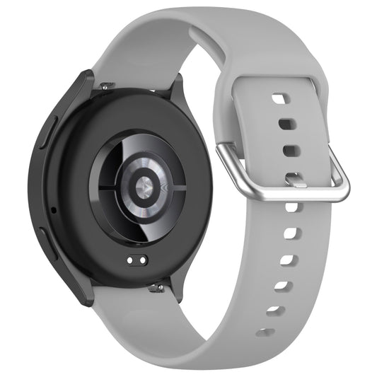 For Xiaomi Watch 2 Solid Color Metal Silver Buckle Silicone Watch Band, Size: L(Gray) by buy2fix