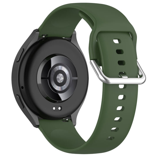 For Xiaomi Watch 2 Solid Color Metal Silver Buckle Silicone Watch Band, Size: L(Army Green) by buy2fix