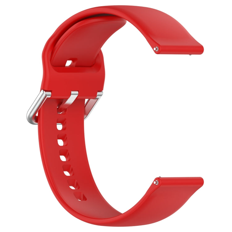 For Xiaomi Watch 2 Solid Color Metal Silver Buckle Silicone Watch Band, Size: L(Red) - Watch Bands by buy2fix | Online Shopping UK | buy2fix