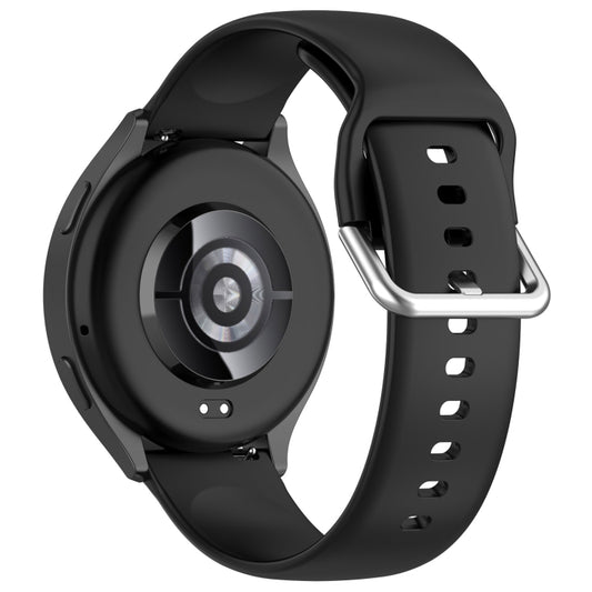 For Xiaomi Watch 2 Solid Color Metal Silver Buckle Silicone Watch Band, Size: L(Black) by buy2fix
