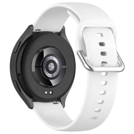 For Xiaomi Watch 2 Solid Color Metal Silver Buckle Silicone Watch Band, Size: L(White) by buy2fix