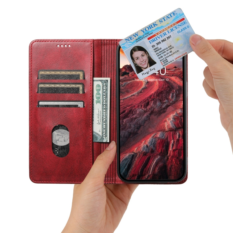 For  Samsung Galaxy S23 5G Suteni J02 Oil Wax Wallet Leather Phone Case(Red) - Galaxy S23 5G Cases by Suteni | Online Shopping UK | buy2fix