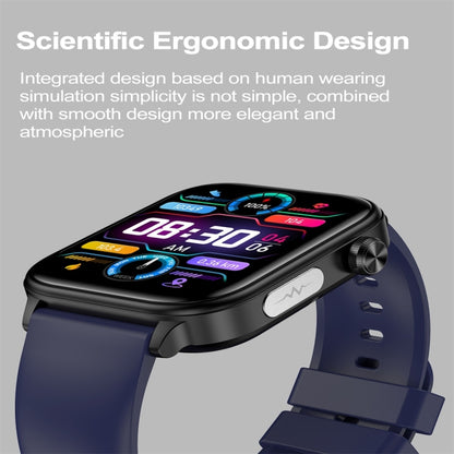 ET570 1.96 inch Color Screen Smart Watch Silicone Strap, Support Bluetooth Call / ECG(Black) by buy2fix