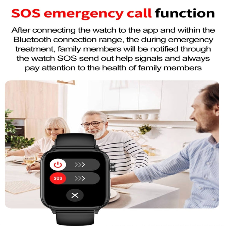 ET570 1.96 inch Color Screen Smart Watch Silicone Strap, Support Bluetooth Call / ECG(Black) by buy2fix