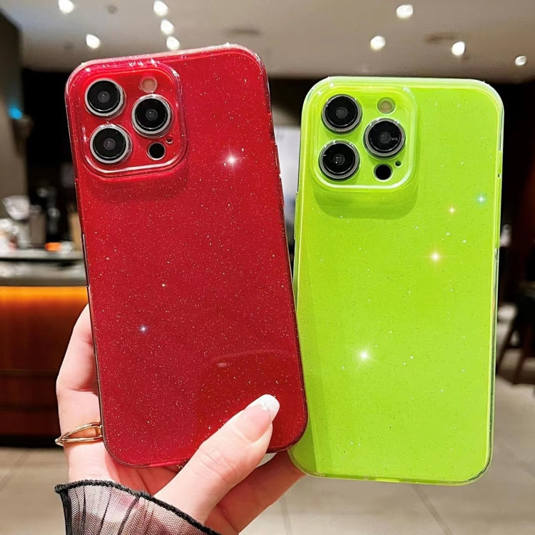 For iPhone 16 Pro Max Jelly Glitter Solid Color TPU Phone Case(Fluorescent Green) - iPhone 16 Pro Max Cases by buy2fix | Online Shopping UK | buy2fix