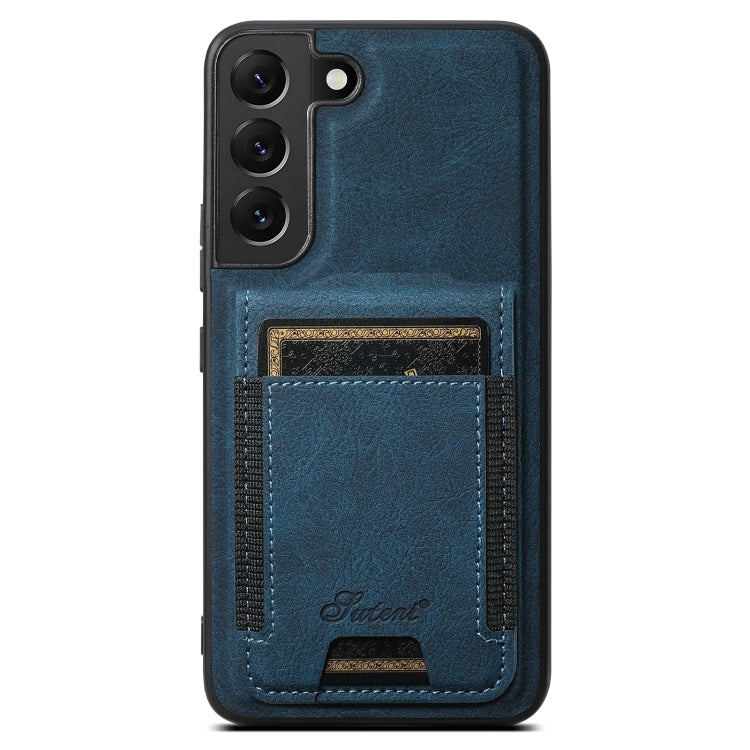 For  Samsung Galaxy S23 5G Suteni H17 Litchi Texture Leather MagSafe Detachable Wallet Phone Case(Blue) - Galaxy S23 5G Cases by Suteni | Online Shopping UK | buy2fix